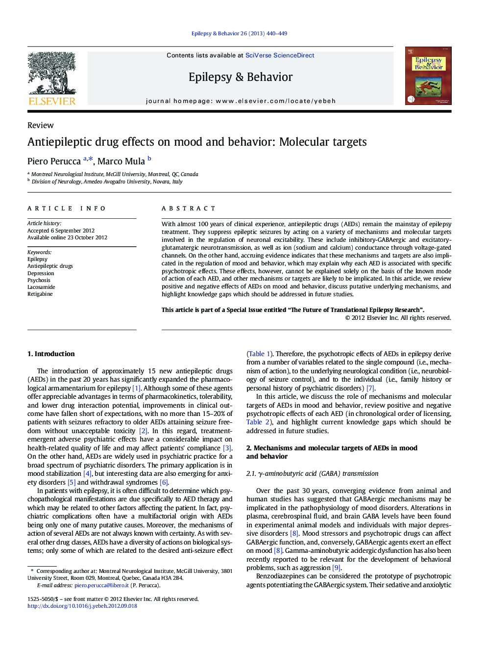 Antiepileptic drug effects on mood and behavior: Molecular targets