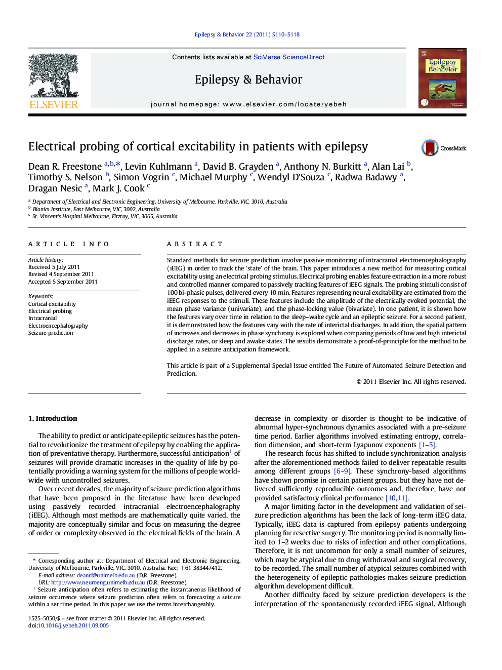 Electrical probing of cortical excitability in patients with epilepsy