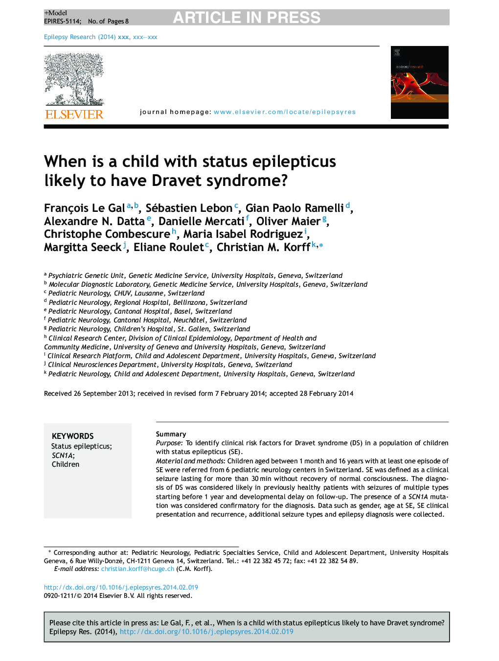 When is a child with status epilepticus likely to have Dravet syndrome?