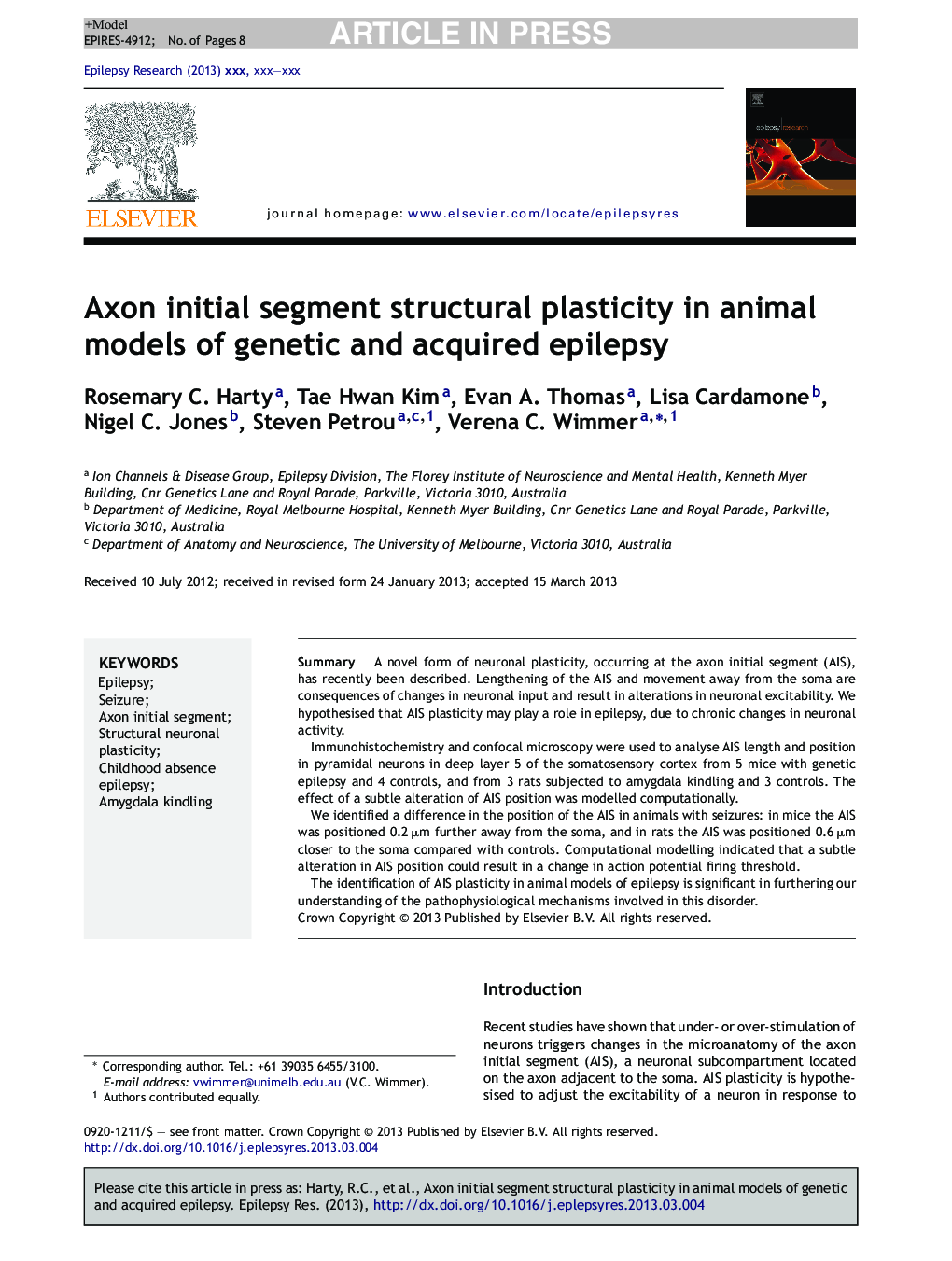Axon initial segment structural plasticity in animal models of genetic and acquired epilepsy