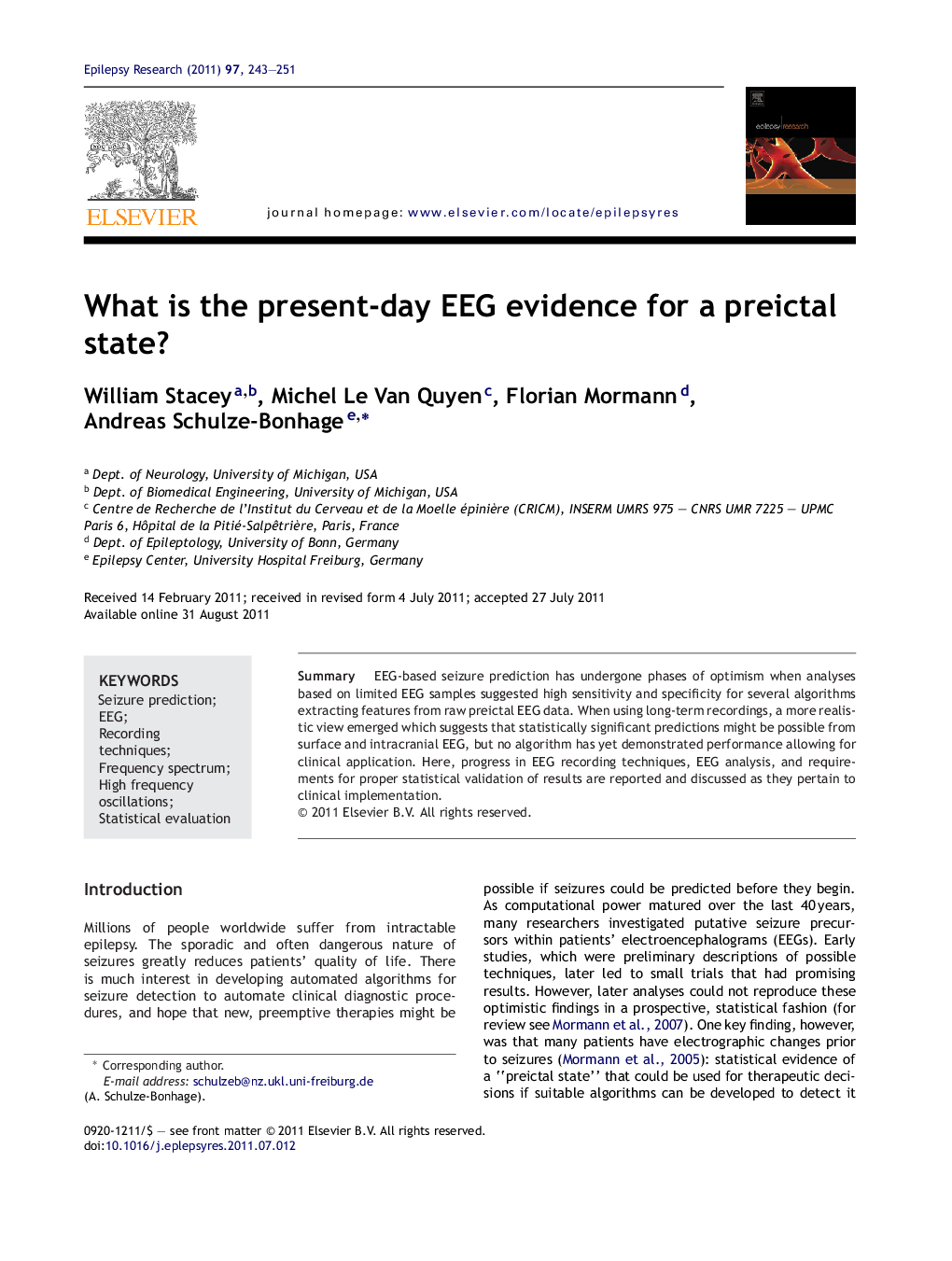 What is the present-day EEG evidence for a preictal state?