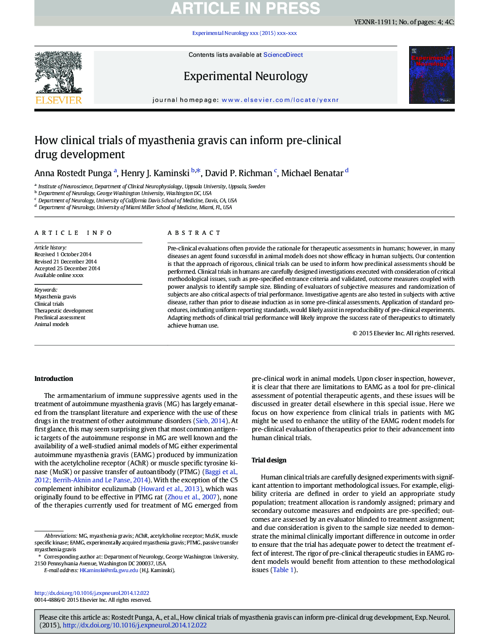 How clinical trials of myasthenia gravis can inform pre-clinical drug development