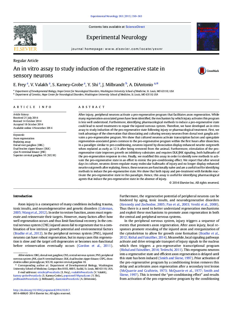 An in vitro assay to study induction of the regenerative state in sensory neurons