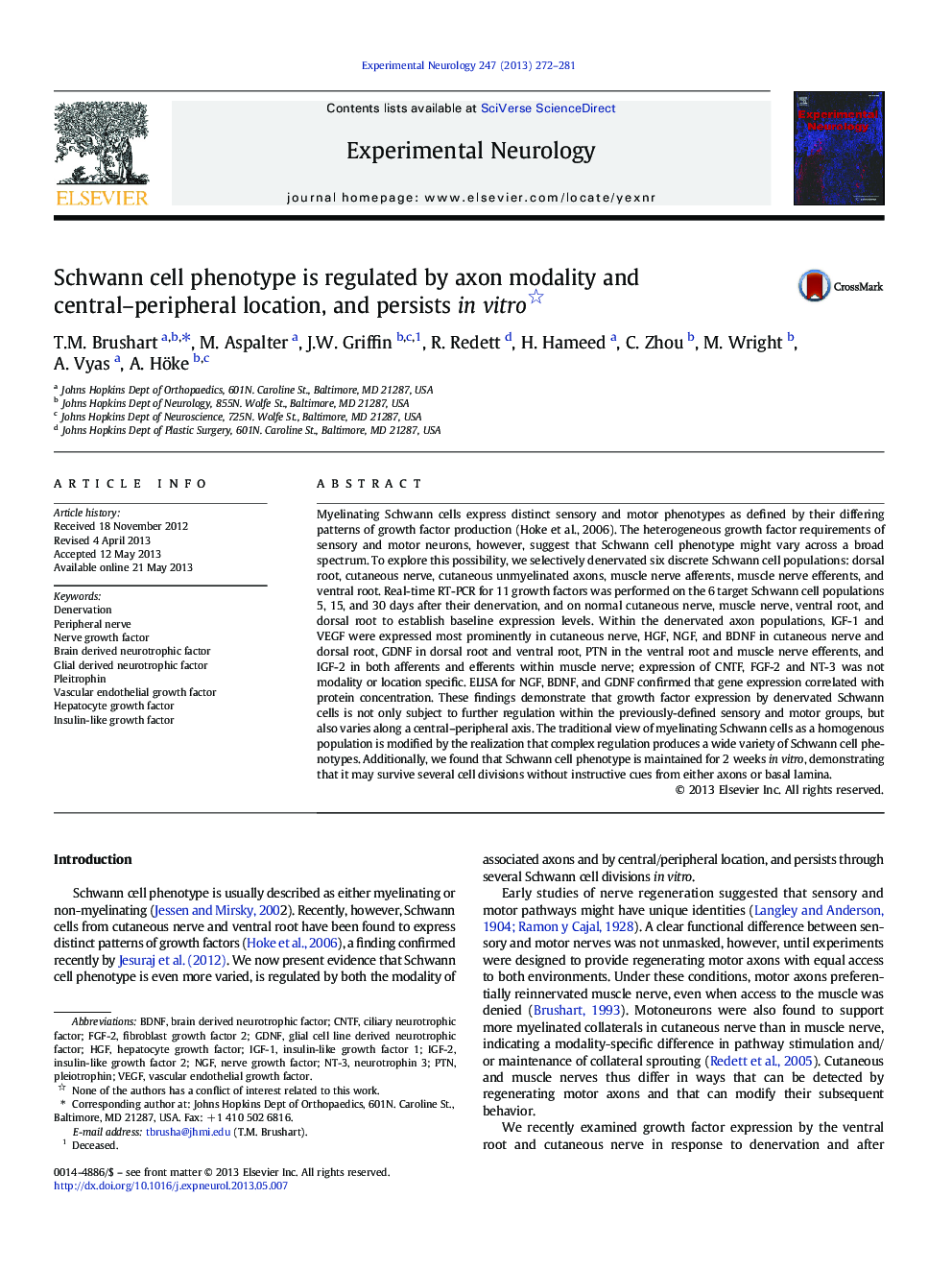 Schwann cell phenotype is regulated by axon modality and central-peripheral location, and persists in vitro