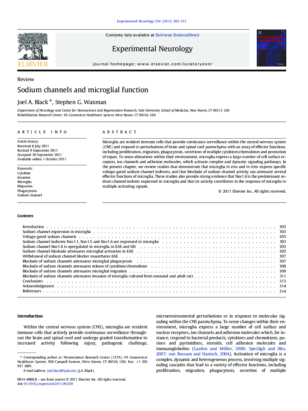 ReviewSodium channels and microglial function