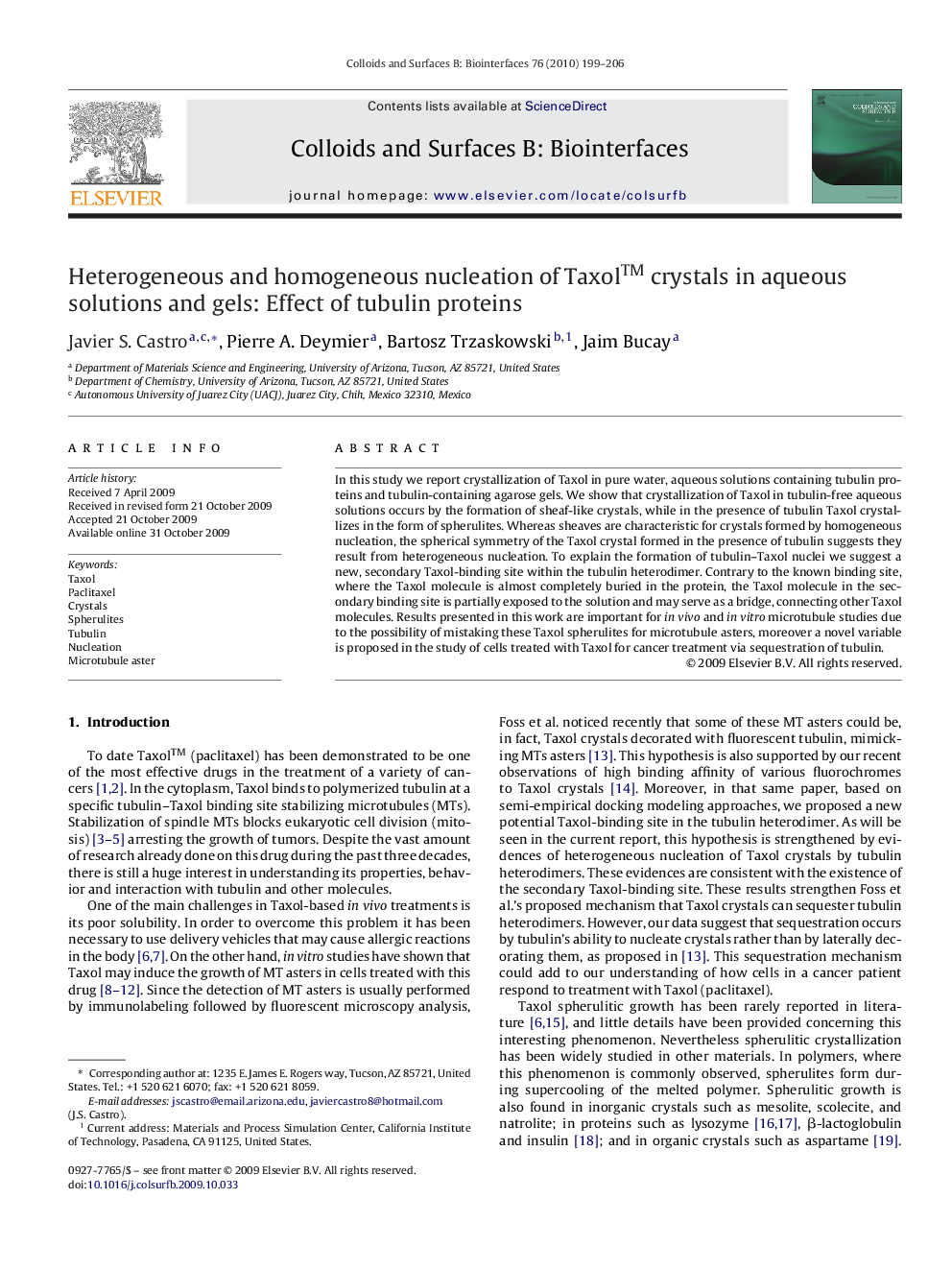 Heterogeneous and homogeneous nucleation of Taxol™ crystals in aqueous solutions and gels: Effect of tubulin proteins