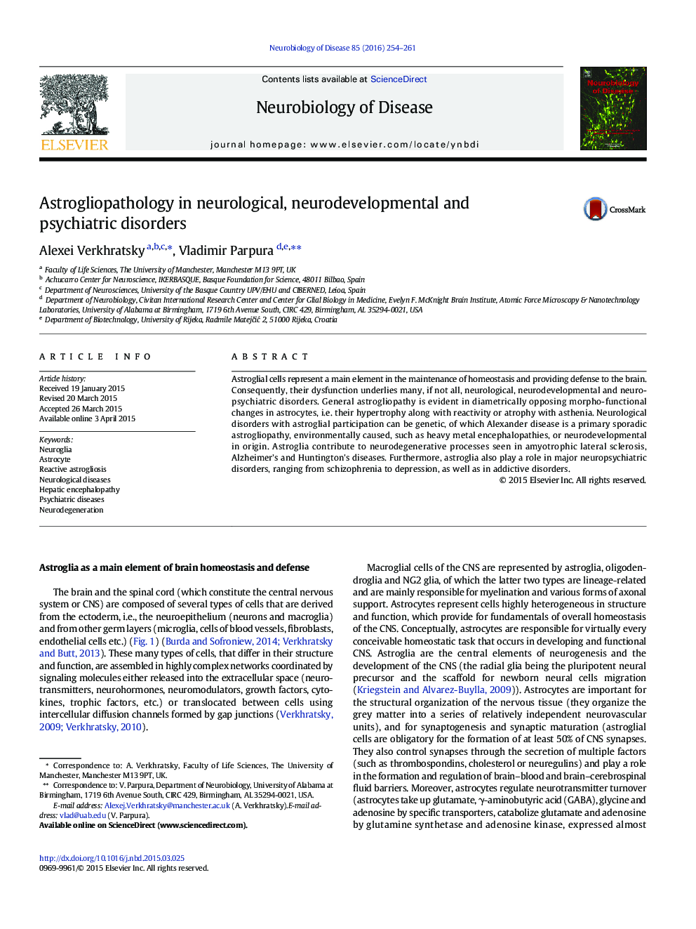 Astrogliopathology in neurological, neurodevelopmental and psychiatric disorders