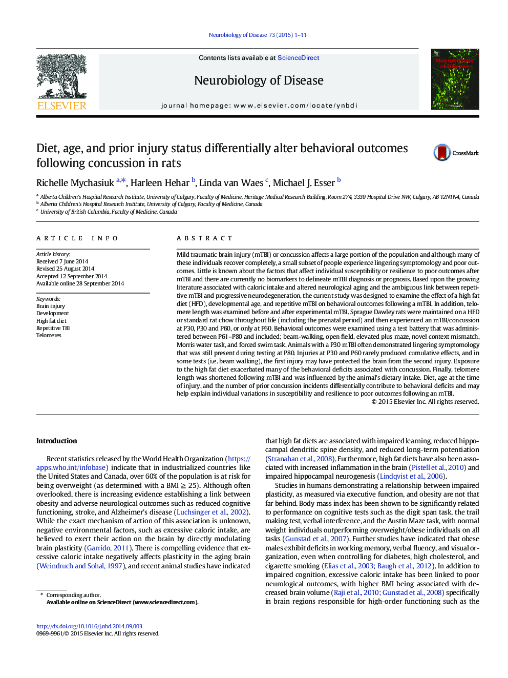 Diet, age, and prior injury status differentially alter behavioral outcomes following concussion in rats