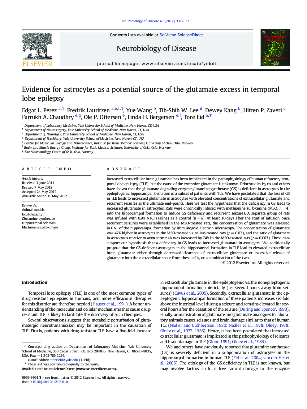 Evidence for astrocytes as a potential source of the glutamate excess in temporal lobe epilepsy