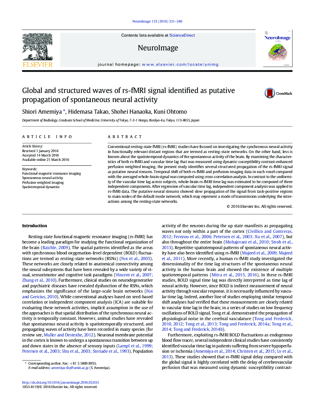 Global and structured waves of rs-fMRI signal identified as putative propagation of spontaneous neural activity