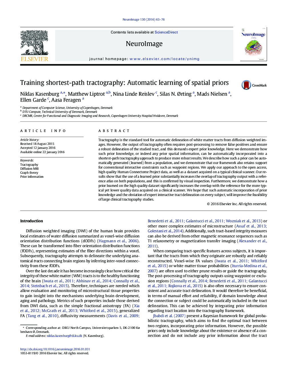 Training shortest-path tractography: Automatic learning of spatial priors