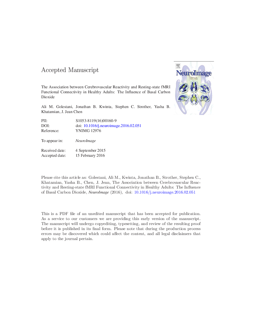 The association between cerebrovascular reactivity and resting-state fMRI functional connectivity in healthy adults: The influence of basal carbon dioxide