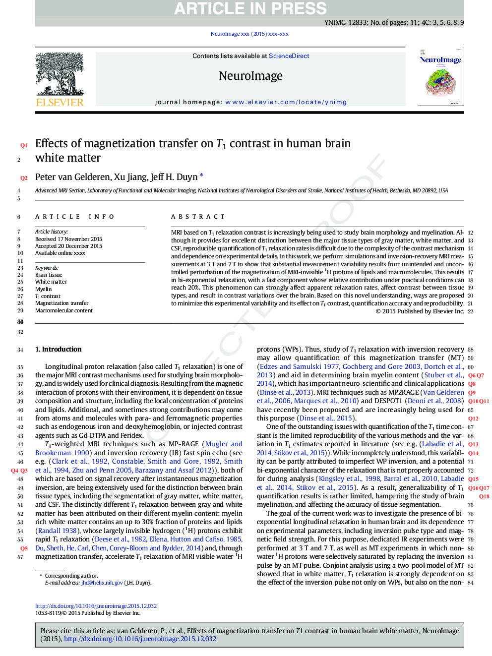 Effects of magnetization transfer on T1 contrast in human brain white matter