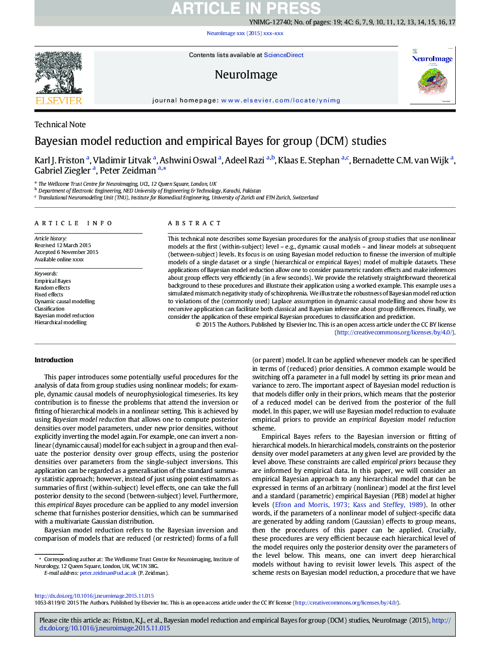 Bayesian model reduction and empirical Bayes for group (DCM) studies