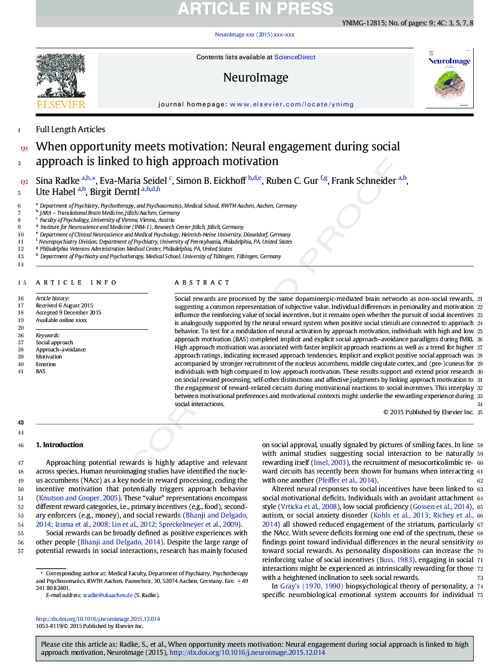 When opportunity meets motivation: Neural engagement during social approach is linked to high approach motivation