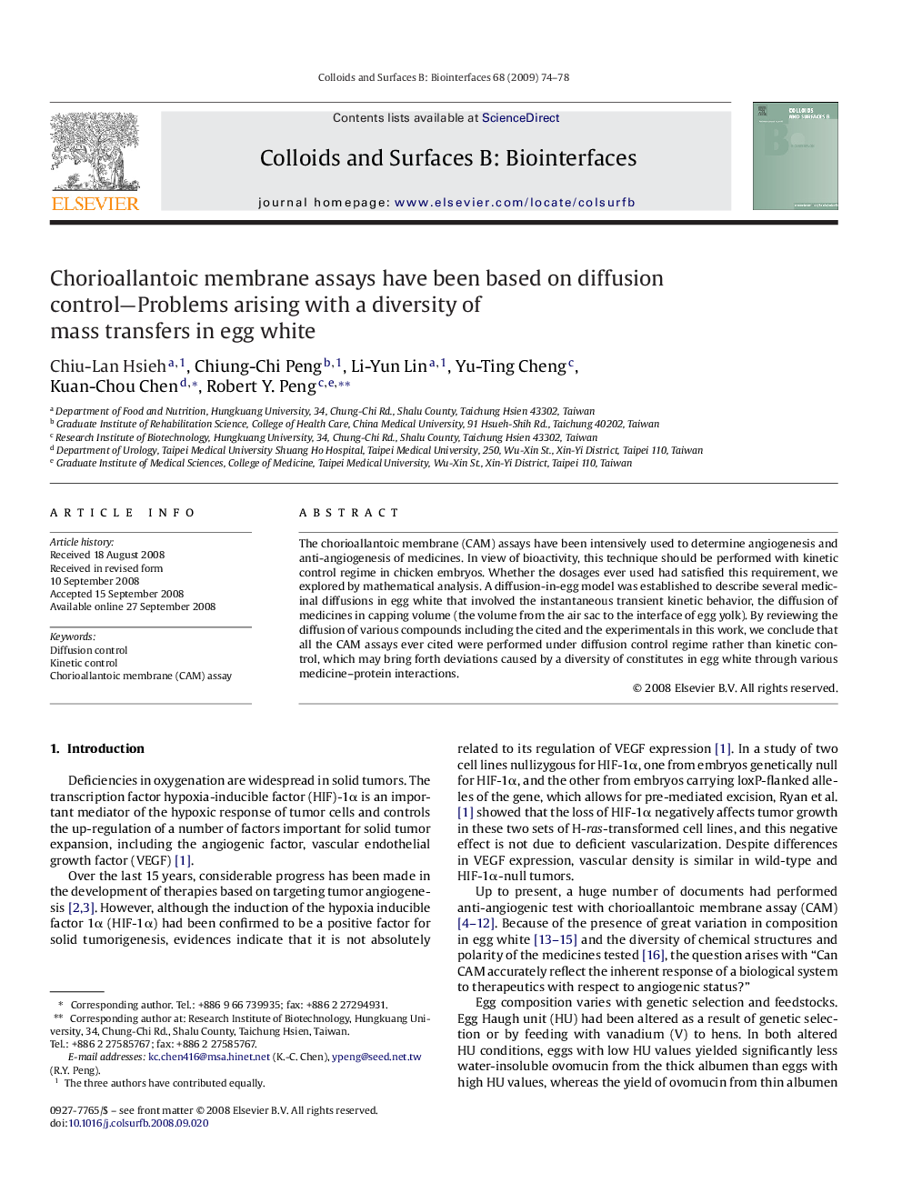 Chorioallantoic membrane assays have been based on diffusion control—Problems arising with a diversity of mass transfers in egg white