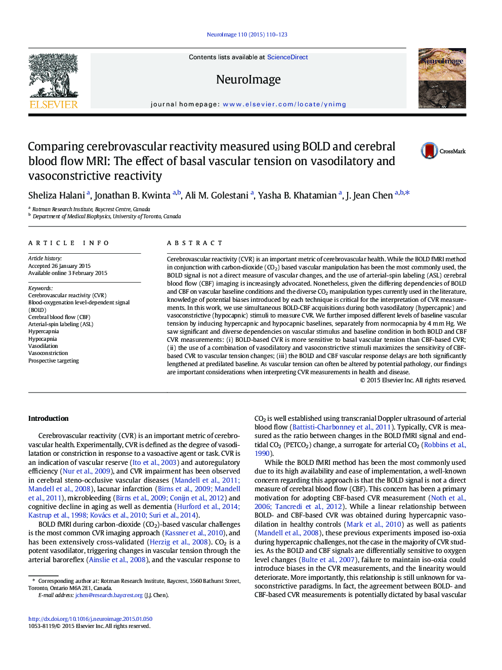 Comparing cerebrovascular reactivity measured using BOLD and cerebral blood flow MRI: The effect of basal vascular tension on vasodilatory and vasoconstrictive reactivity