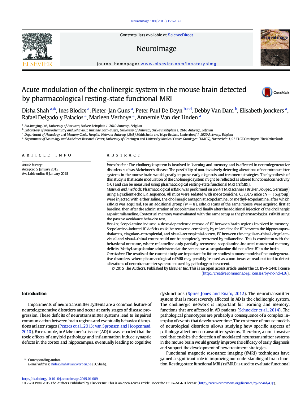 Acute modulation of the cholinergic system in the mouse brain detected by pharmacological resting-state functional MRI