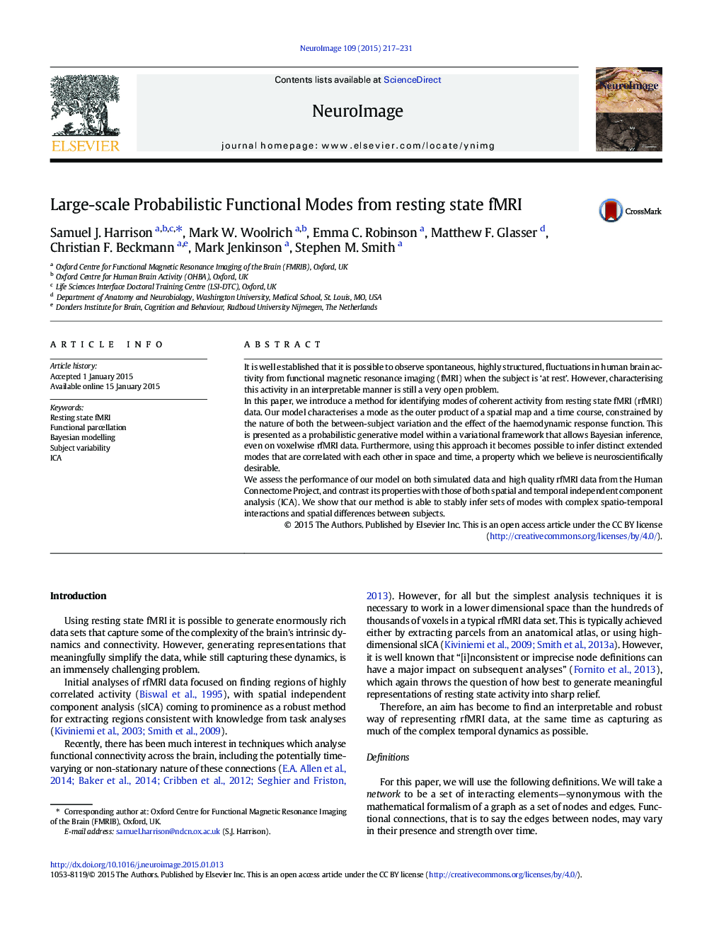 Large-scale Probabilistic Functional Modes from resting state fMRI