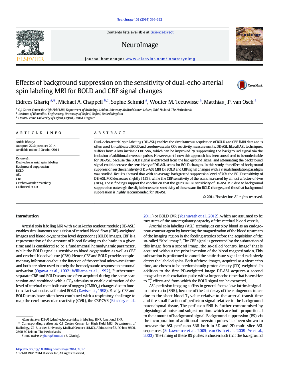 Effects of background suppression on the sensitivity of dual-echo arterial spin labeling MRI for BOLD and CBF signal changes