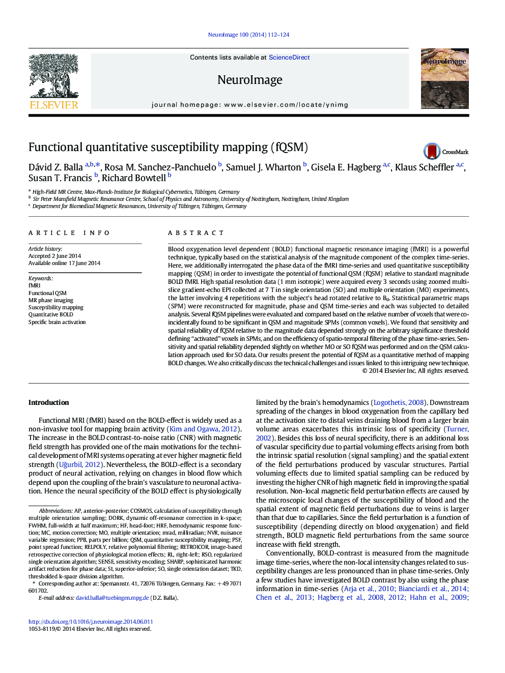 Functional quantitative susceptibility mapping (fQSM)