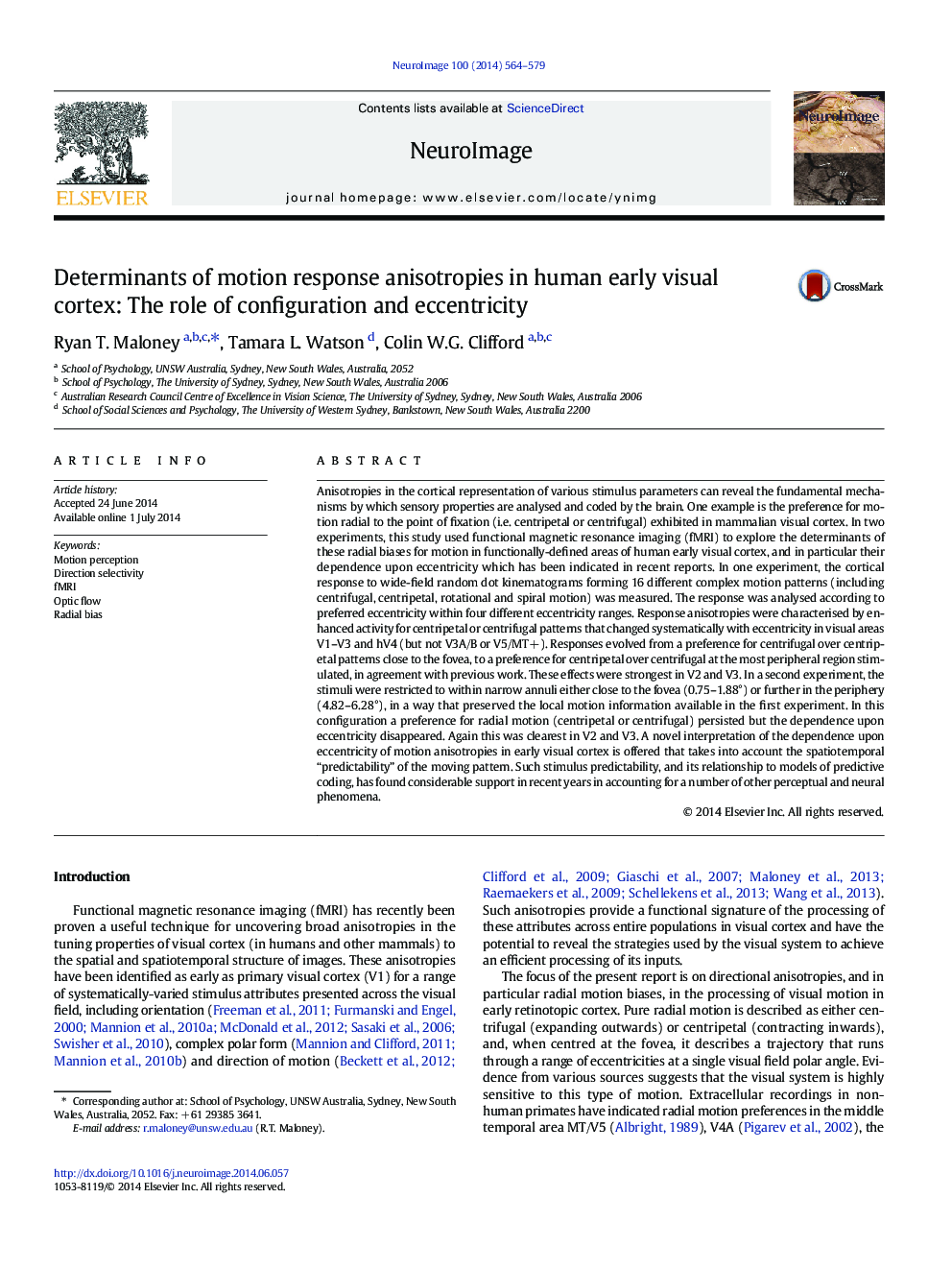 Determinants of motion response anisotropies in human early visual cortex: The role of configuration and eccentricity