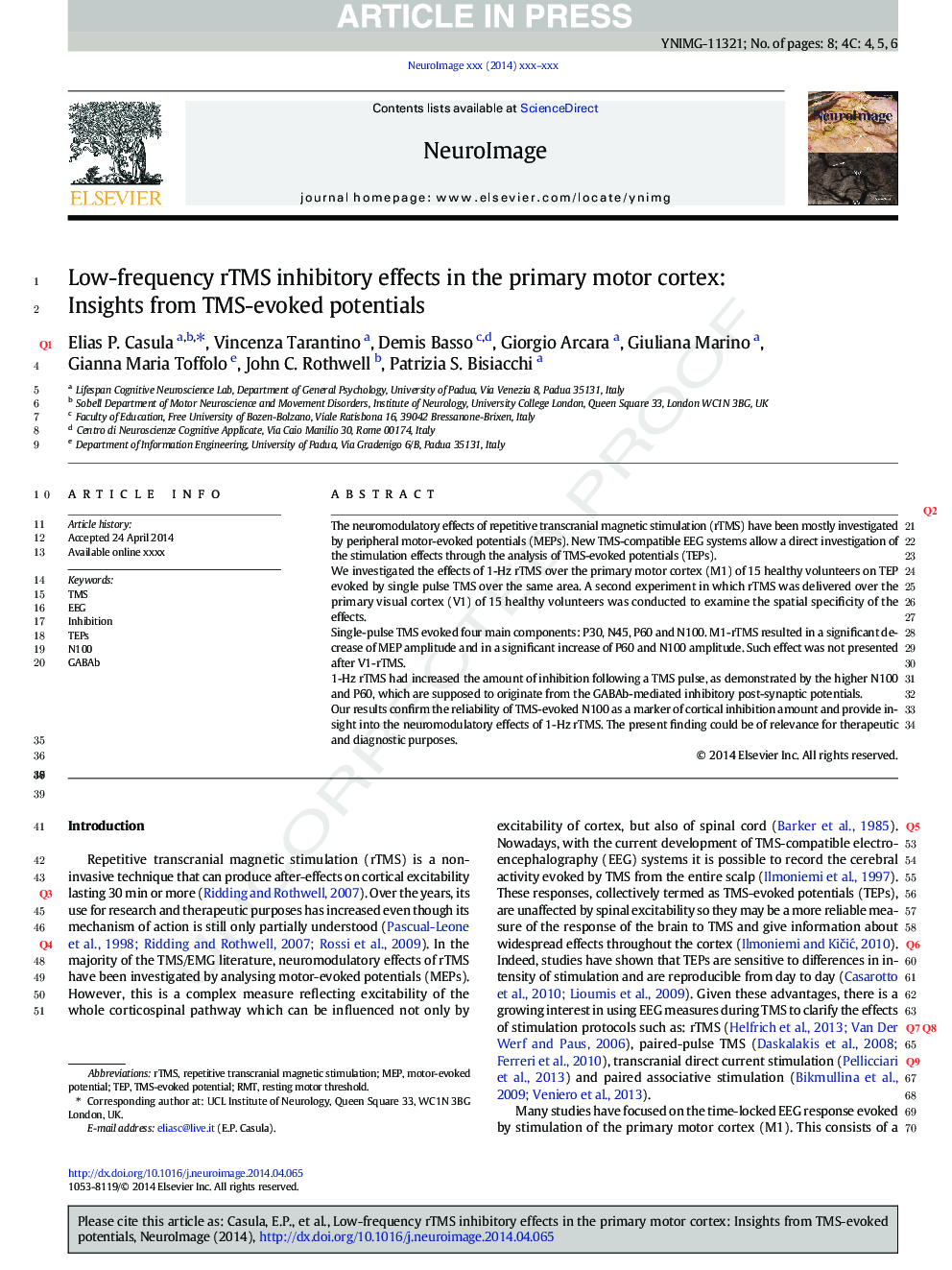 Low-frequency rTMS inhibitory effects in the primary motor cortex: Insights from TMS-evoked potentials