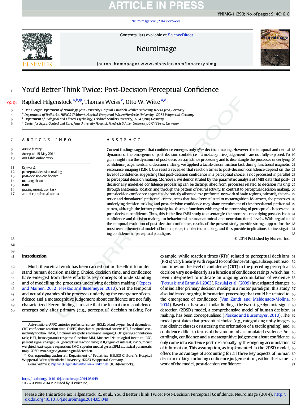 You'd Better Think Twice: Post-Decision Perceptual Confidence