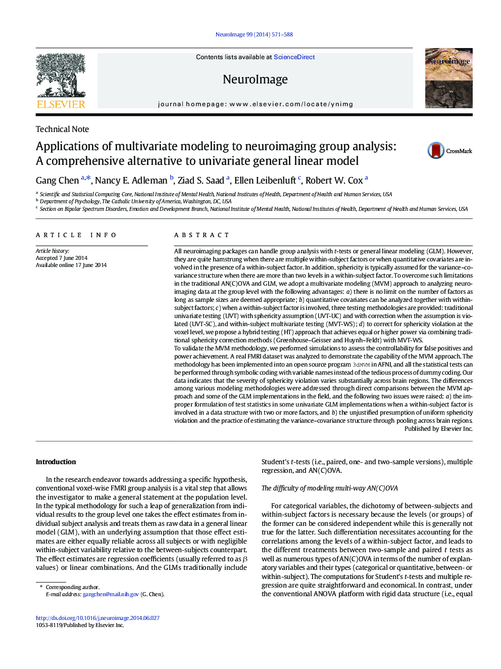 Applications of multivariate modeling to neuroimaging group analysis: A comprehensive alternative to univariate general linear model