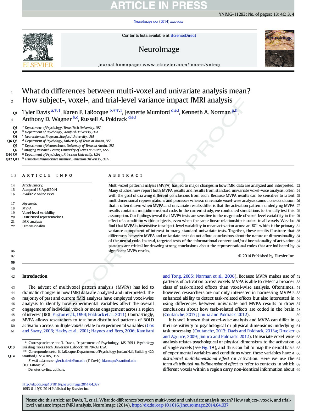 What do differences between multi-voxel and univariate analysis mean? How subject-, voxel-, and trial-level variance impact fMRI analysis