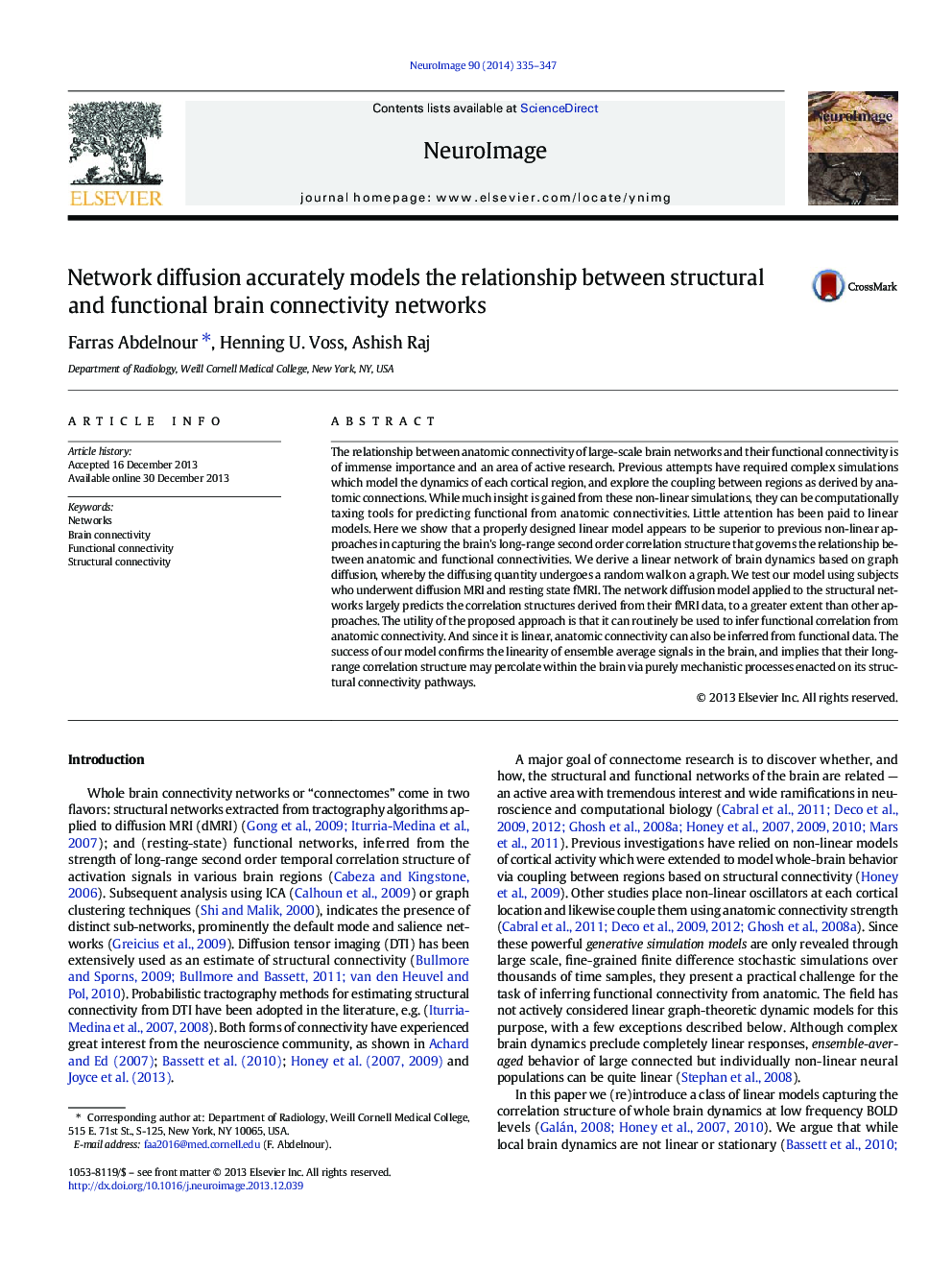 Network diffusion accurately models the relationship between structural and functional brain connectivity networks