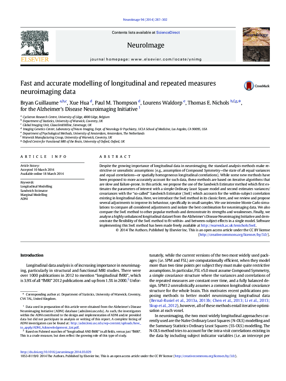 Fast and accurate modelling of longitudinal and repeated measures neuroimaging data