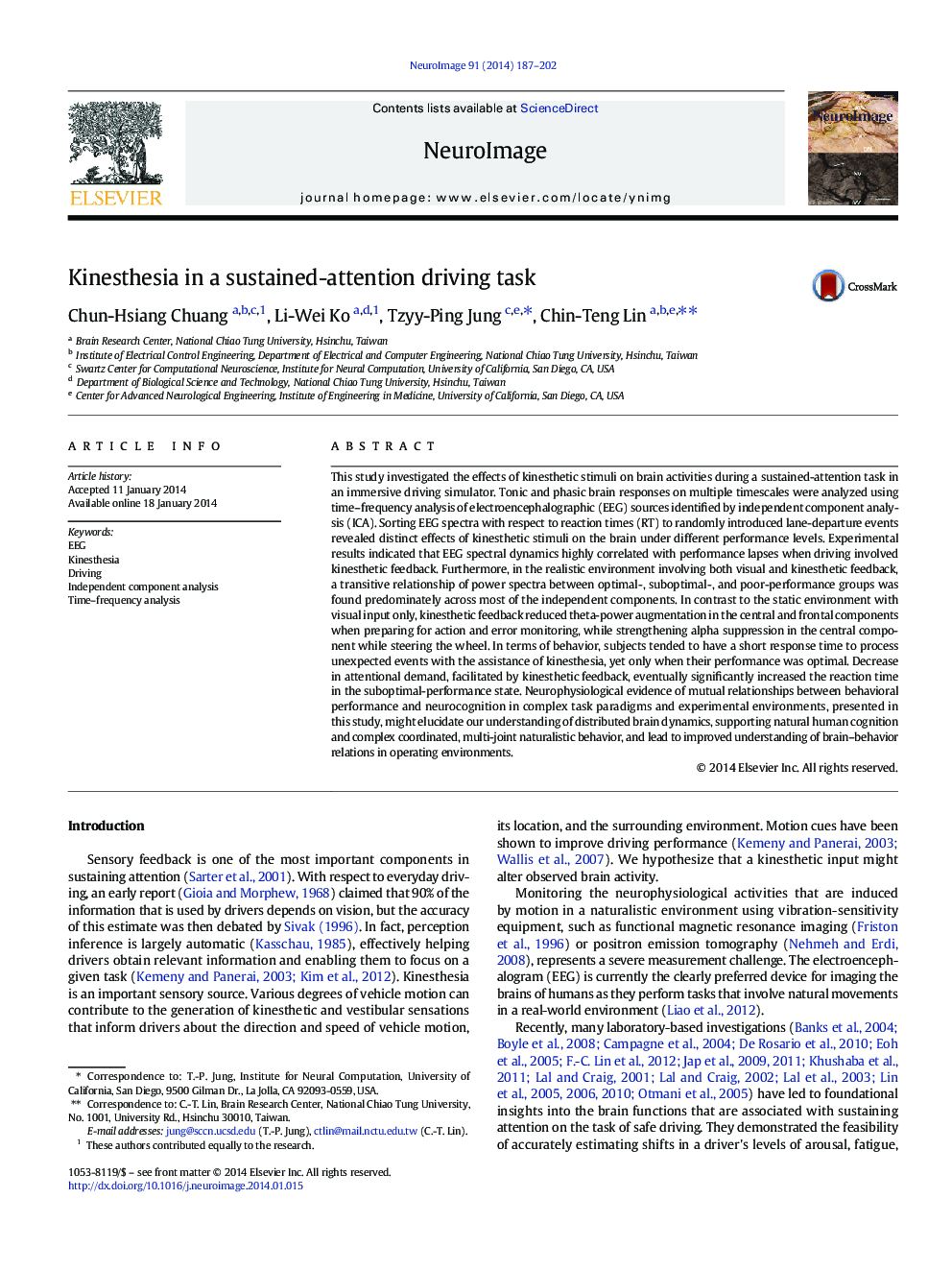 Kinesthesia in a sustained-attention driving task