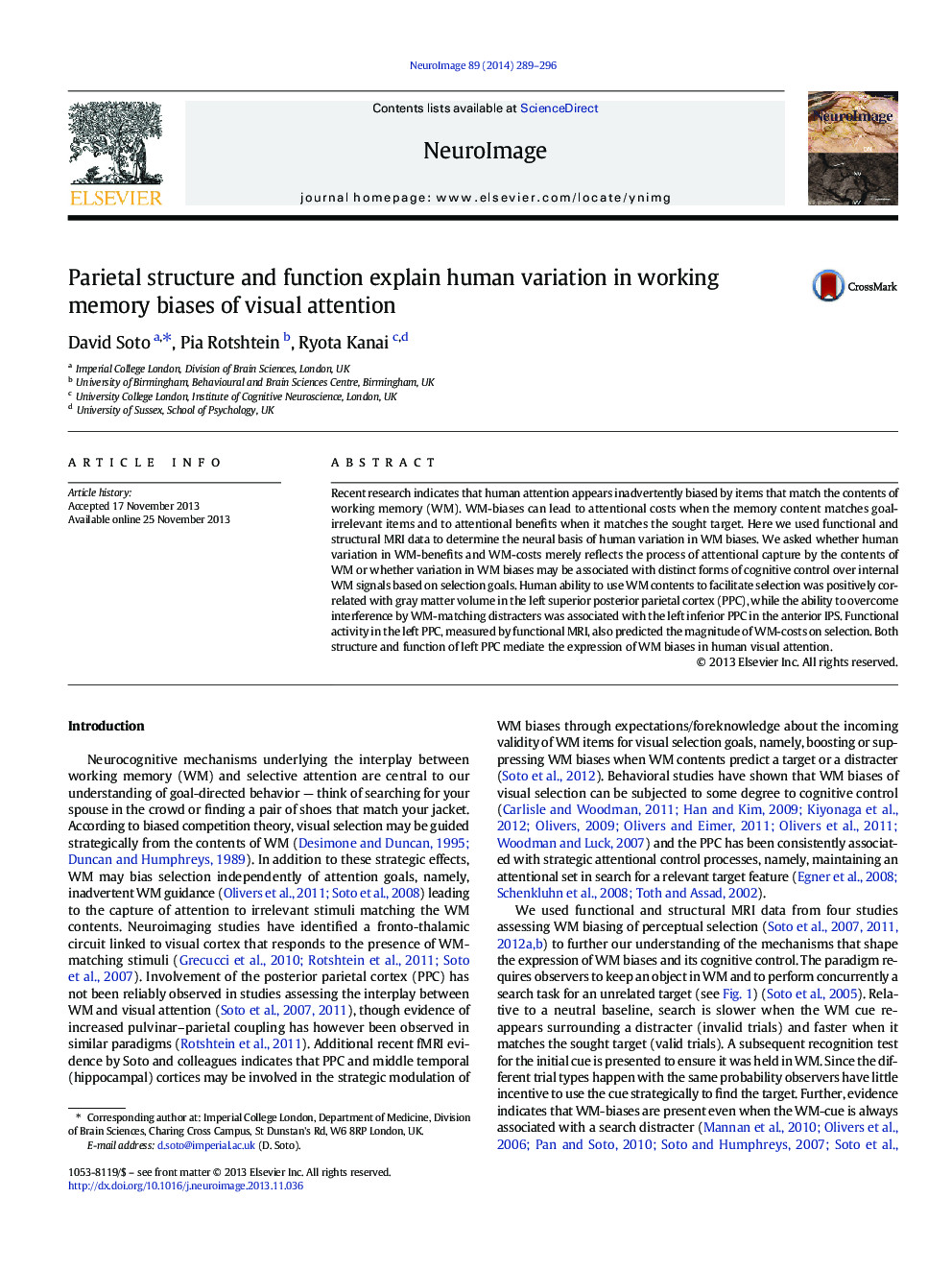 Parietal structure and function explain human variation in working memory biases of visual attention