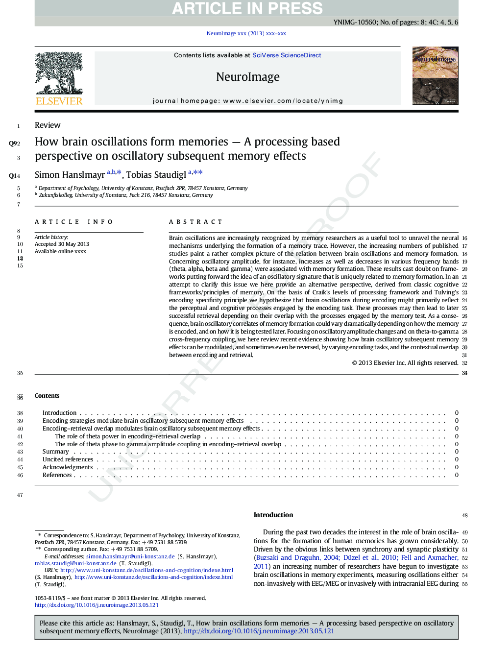 How brain oscillations form memories - A processing based perspective on oscillatory subsequent memory effects