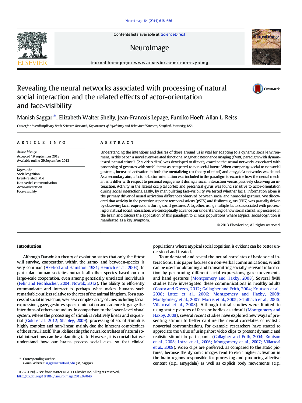 Revealing the neural networks associated with processing of natural social interaction and the related effects of actor-orientation and face-visibility