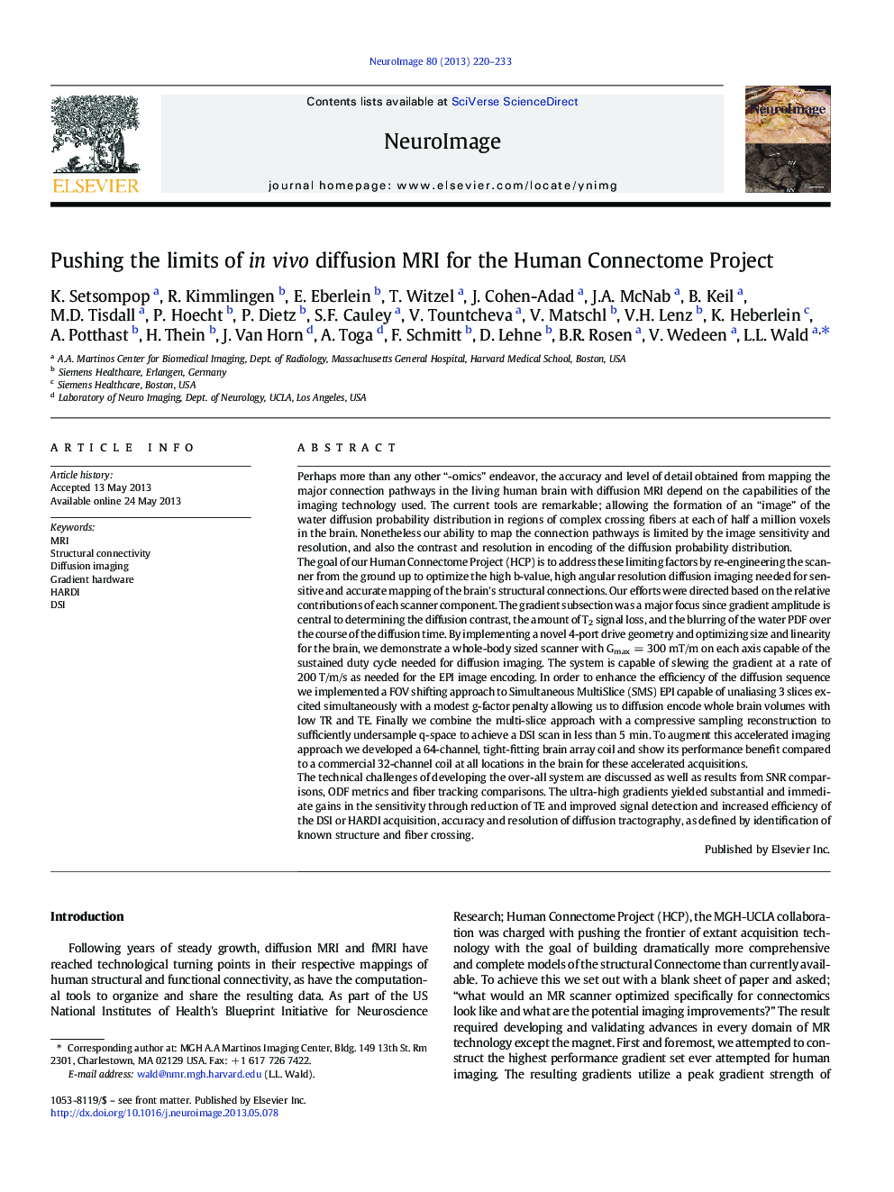 Pushing the limits of in vivo diffusion MRI for the Human Connectome Project