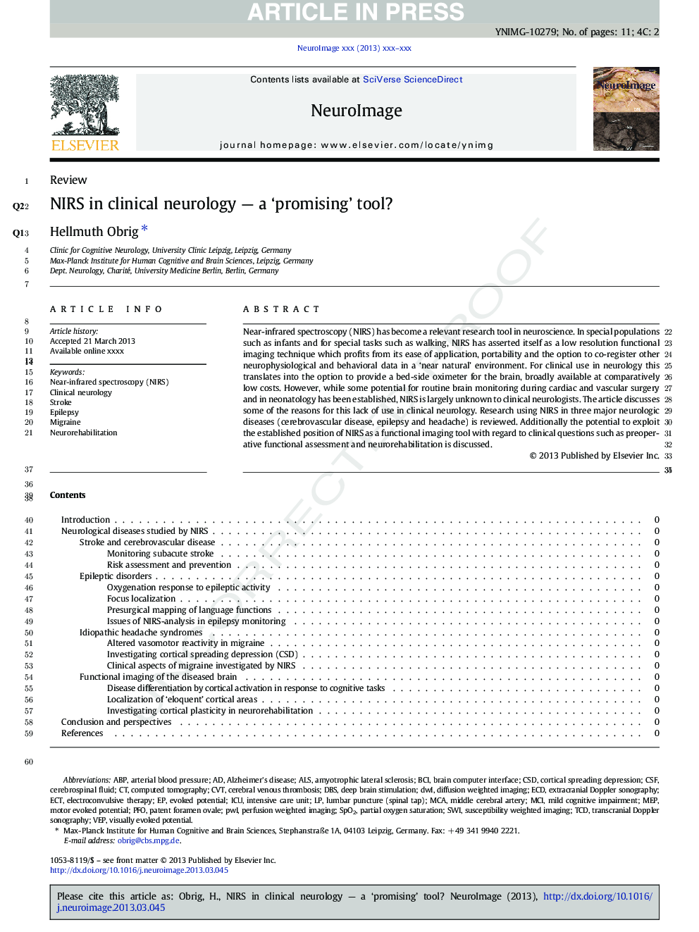 NIRS in clinical neurology - a 'promising' tool?