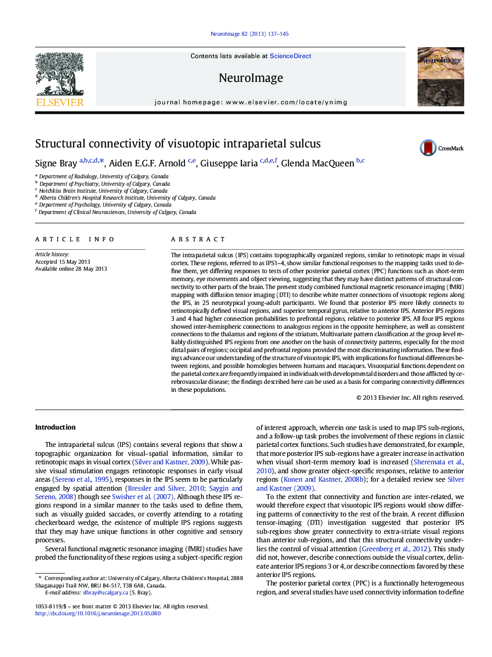 Structural connectivity of visuotopic intraparietal sulcus