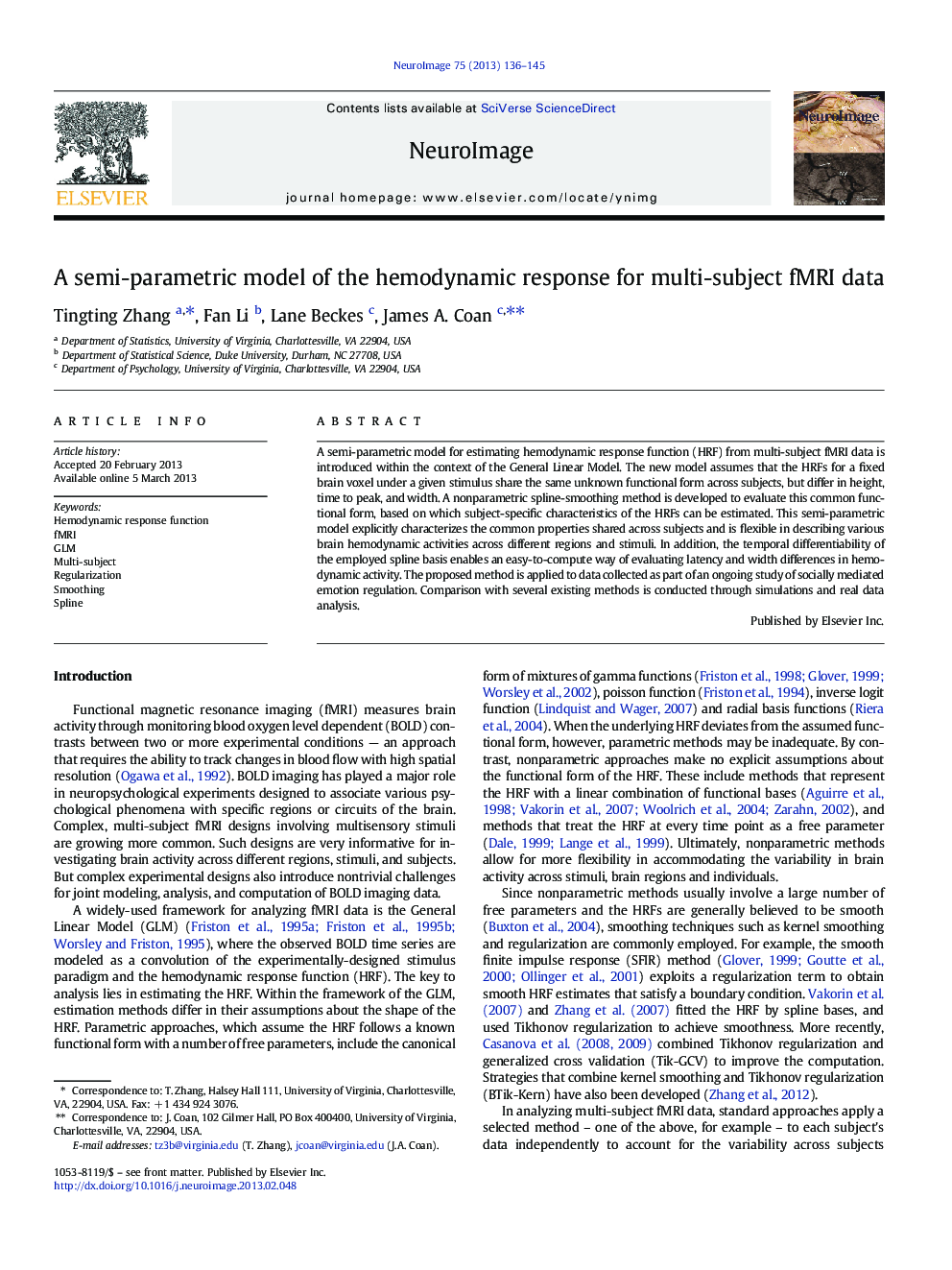 A semi-parametric model of the hemodynamic response for multi-subject fMRI data