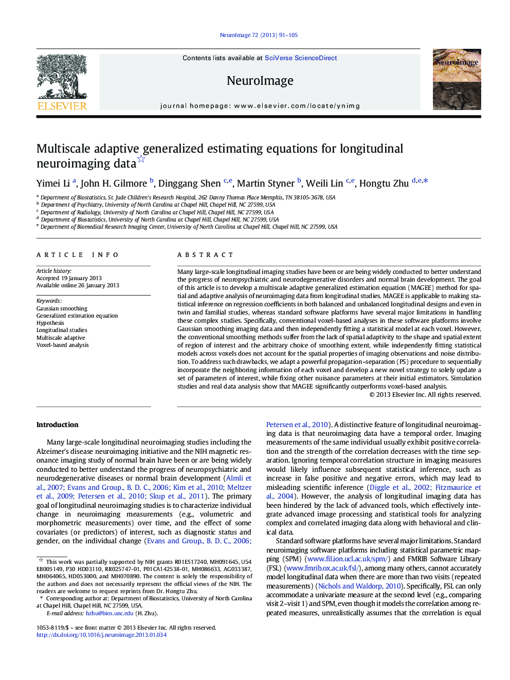 Multiscale adaptive generalized estimating equations for longitudinal neuroimaging data