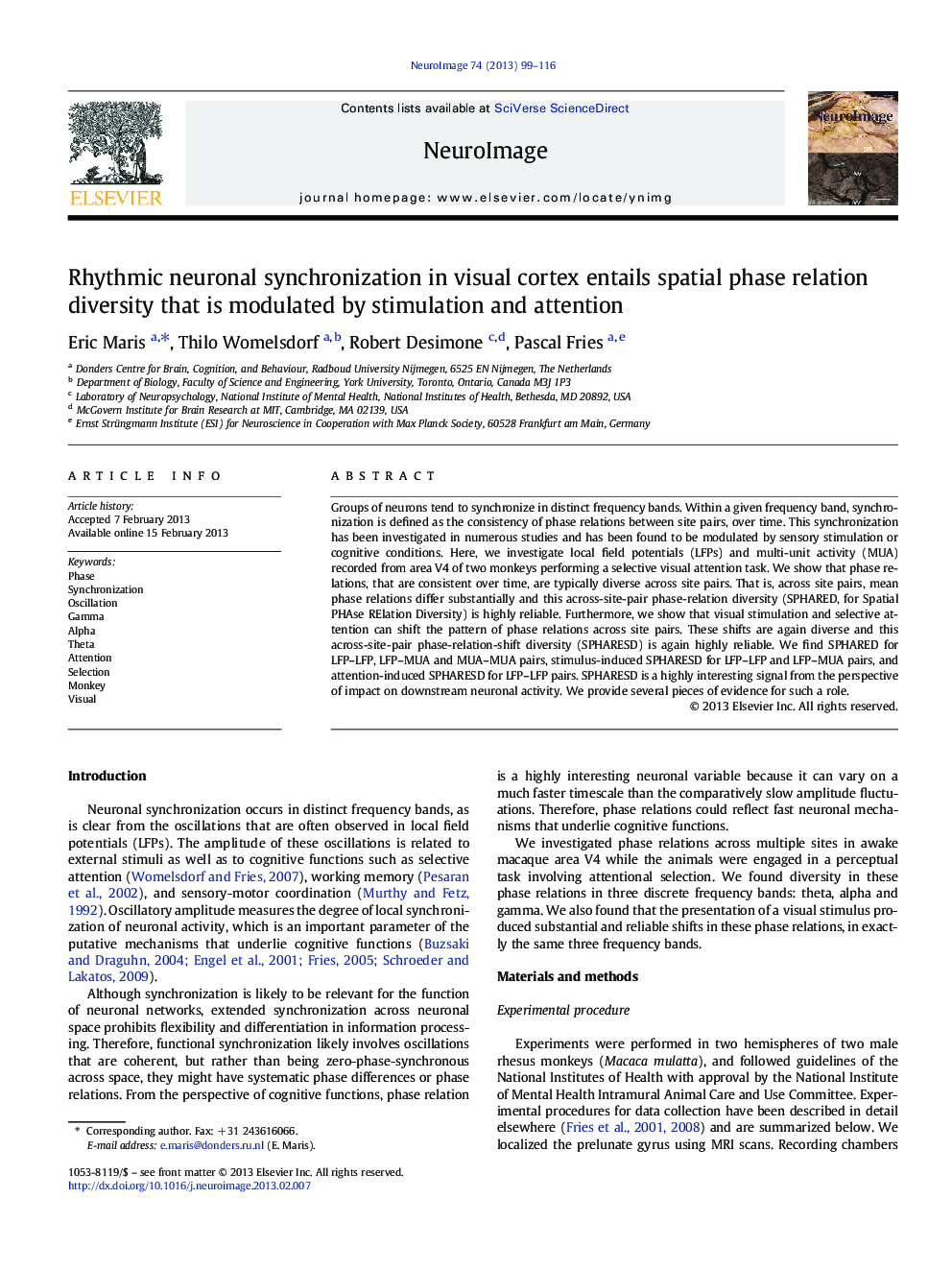 Rhythmic neuronal synchronization in visual cortex entails spatial phase relation diversity that is modulated by stimulation and attention