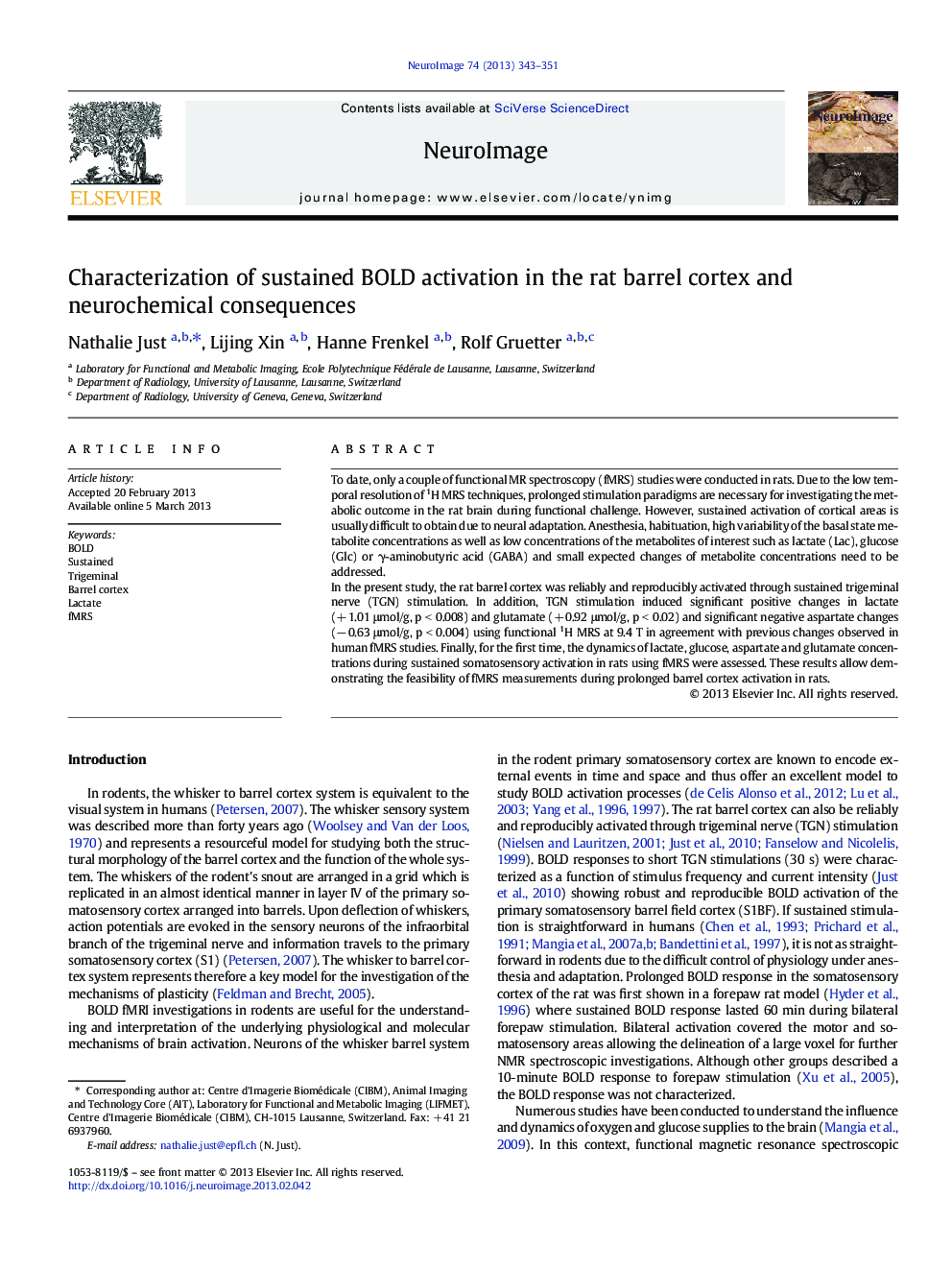 Characterization of sustained BOLD activation in the rat barrel cortex and neurochemical consequences