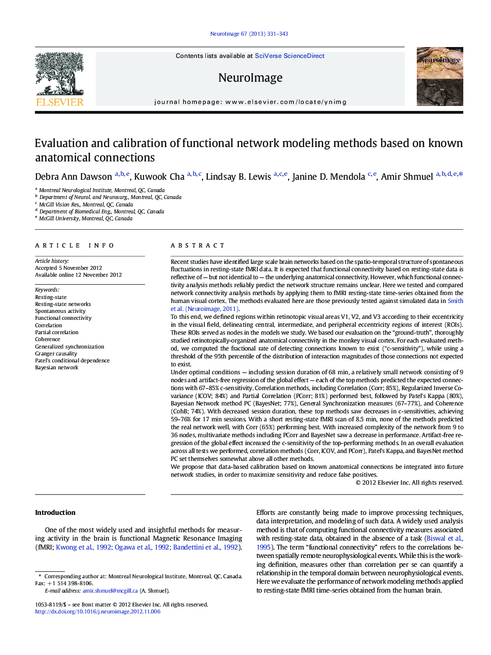 Evaluation and calibration of functional network modeling methods based on known anatomical connections