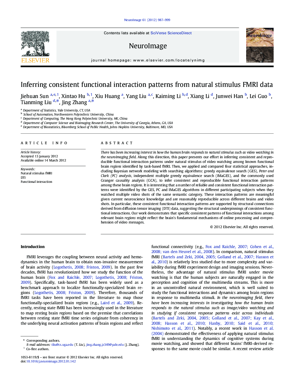 Inferring consistent functional interaction patterns from natural stimulus FMRI data