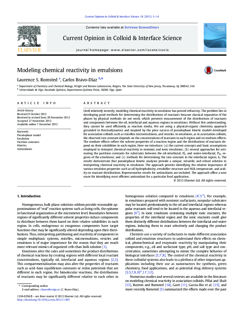 Modeling chemical reactivity in emulsions