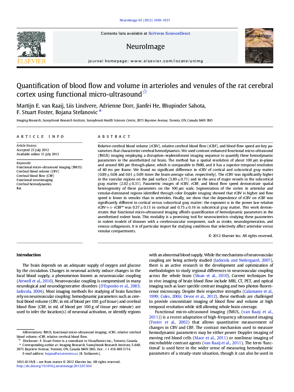 Quantification of blood flow and volume in arterioles and venules of the rat cerebral cortex using functional micro-ultrasound