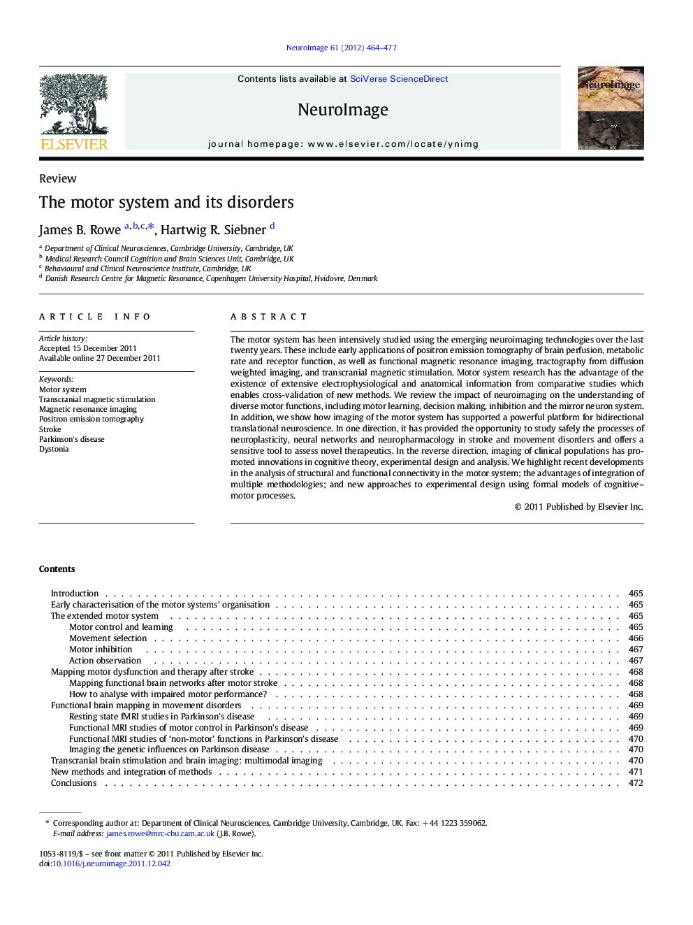 The motor system and its disorders