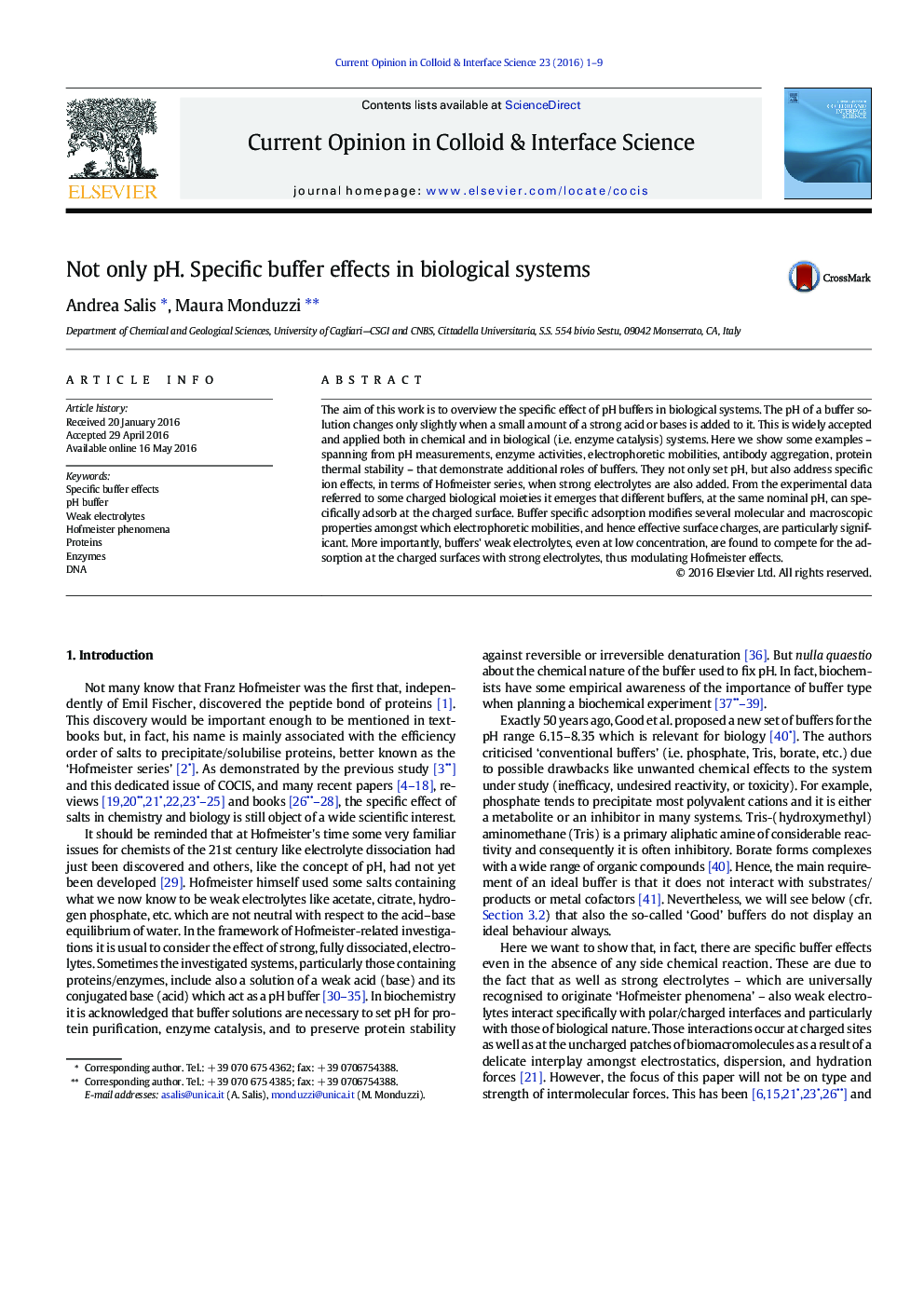 Not only pH. Specific buffer effects in biological systems