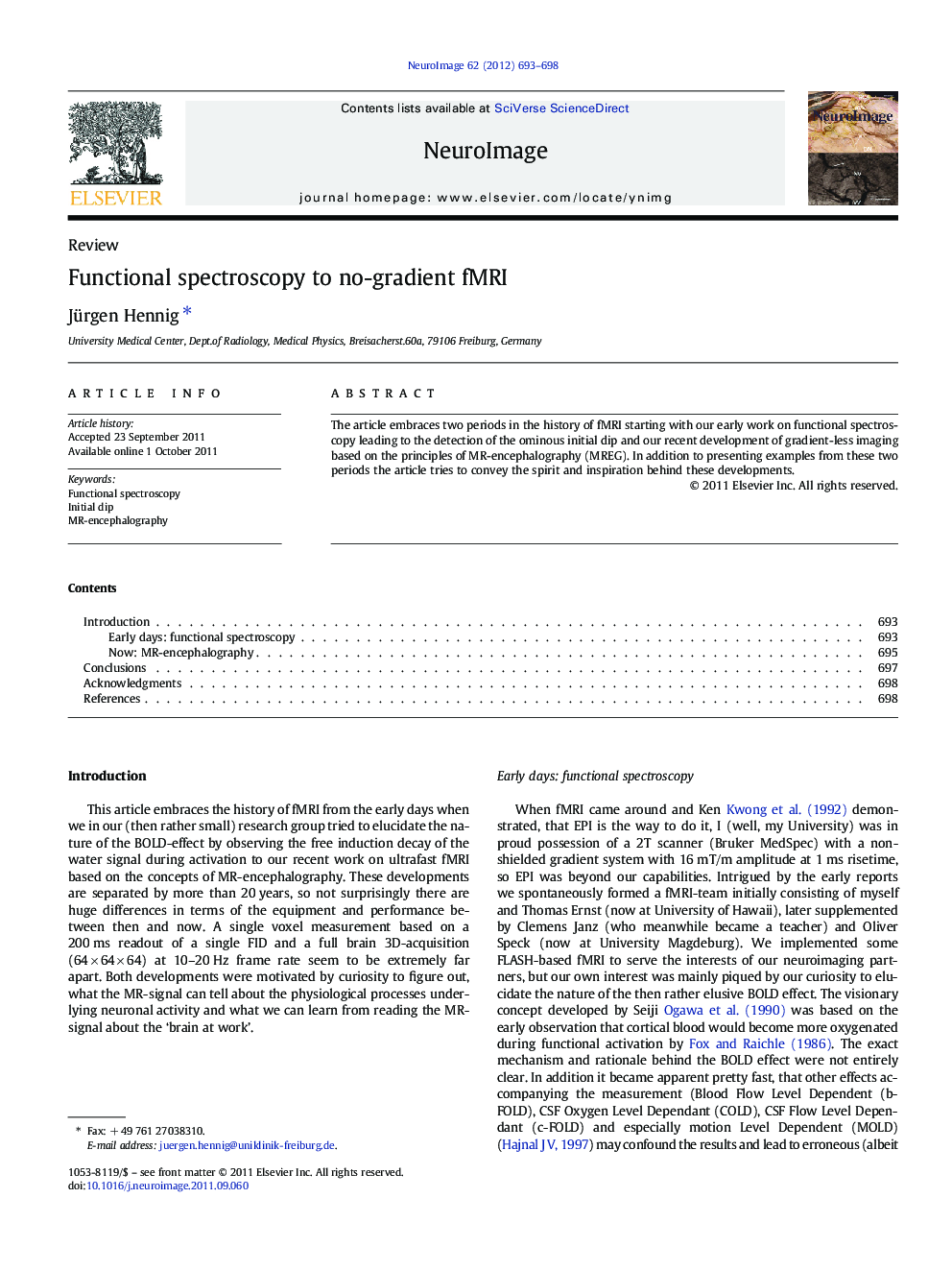 Functional spectroscopy to no-gradient fMRI